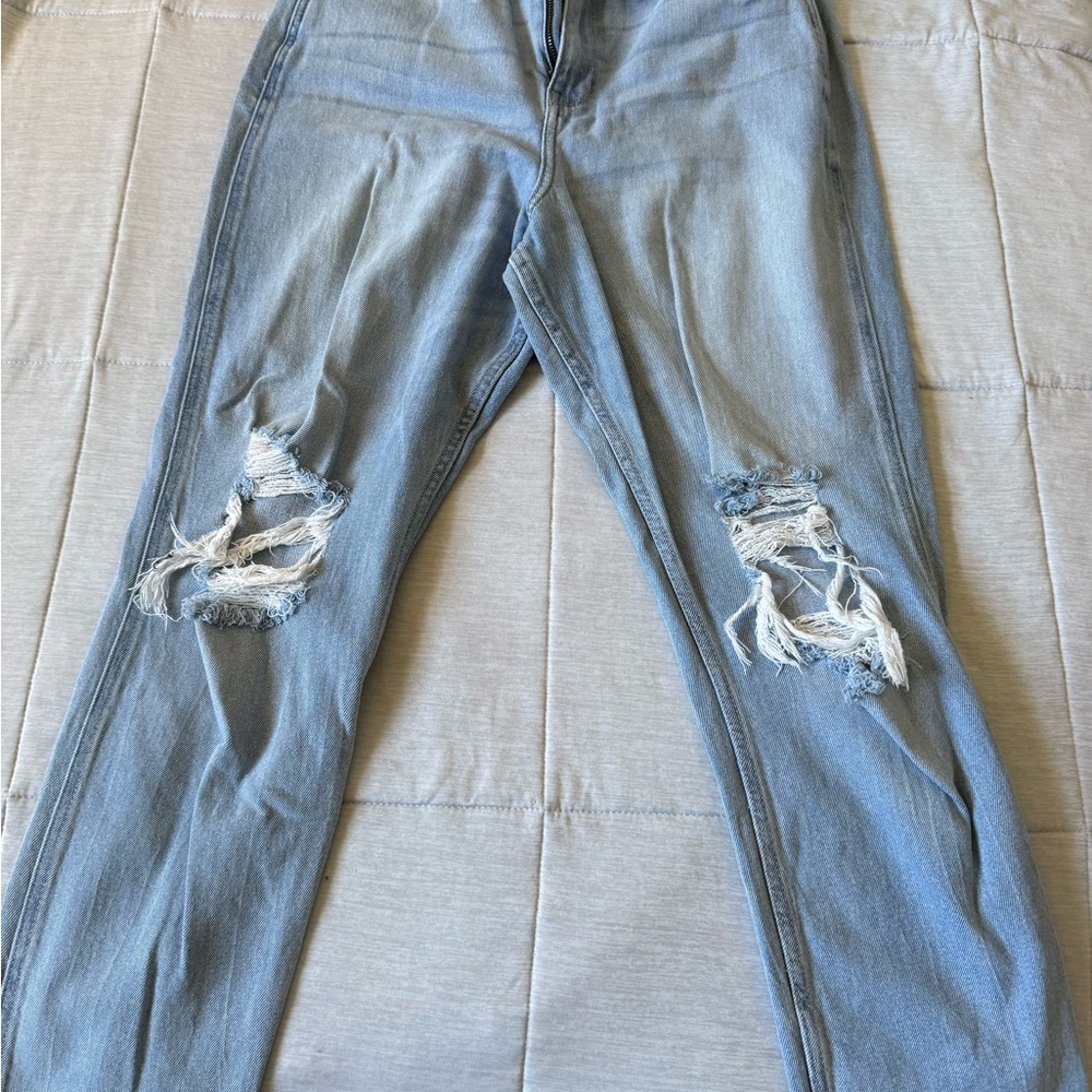 American Eagle Outfitters Light Blue Distressed Women's Pants